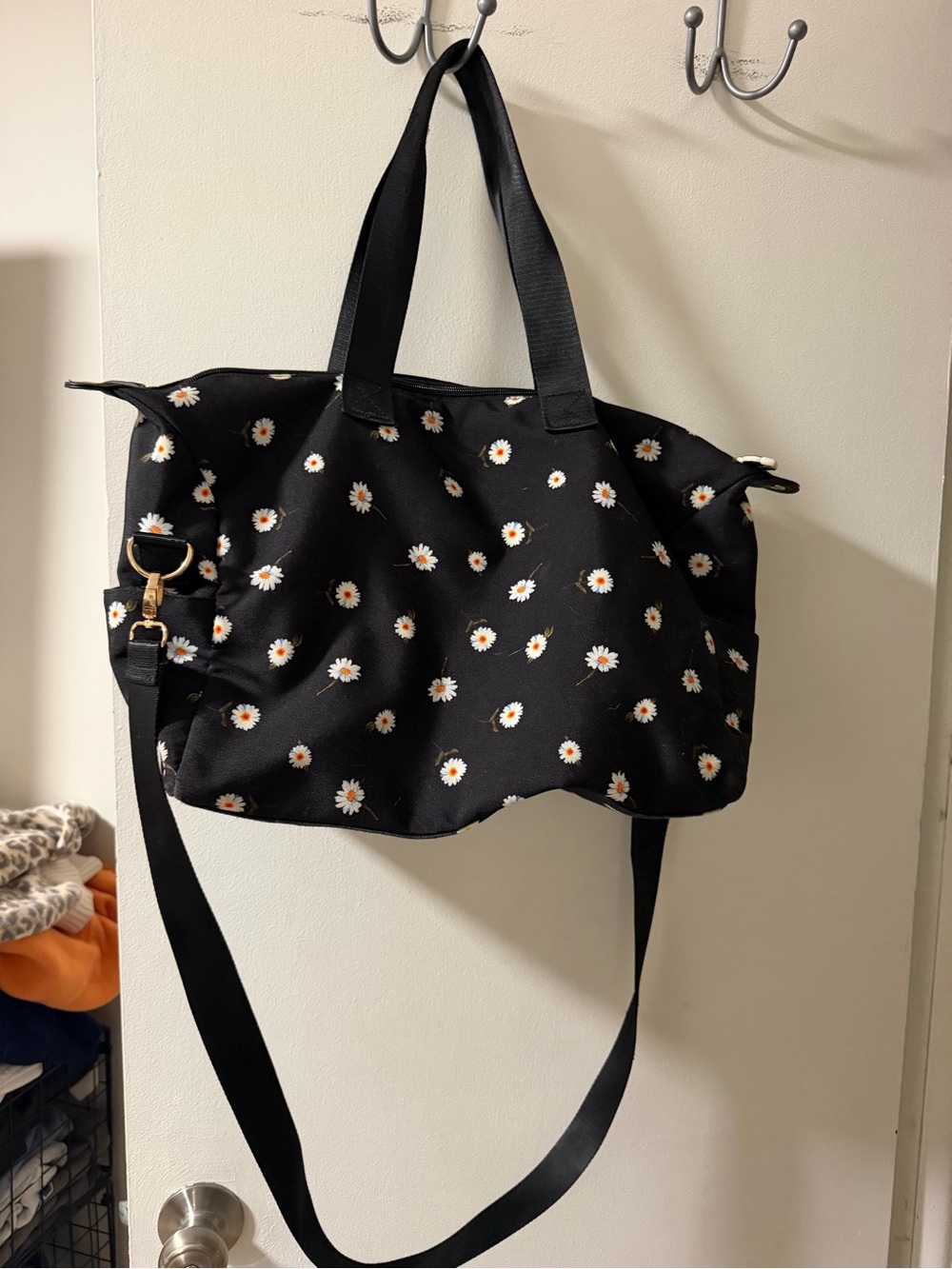 Alice + Olivia Black Daisy Print Tote